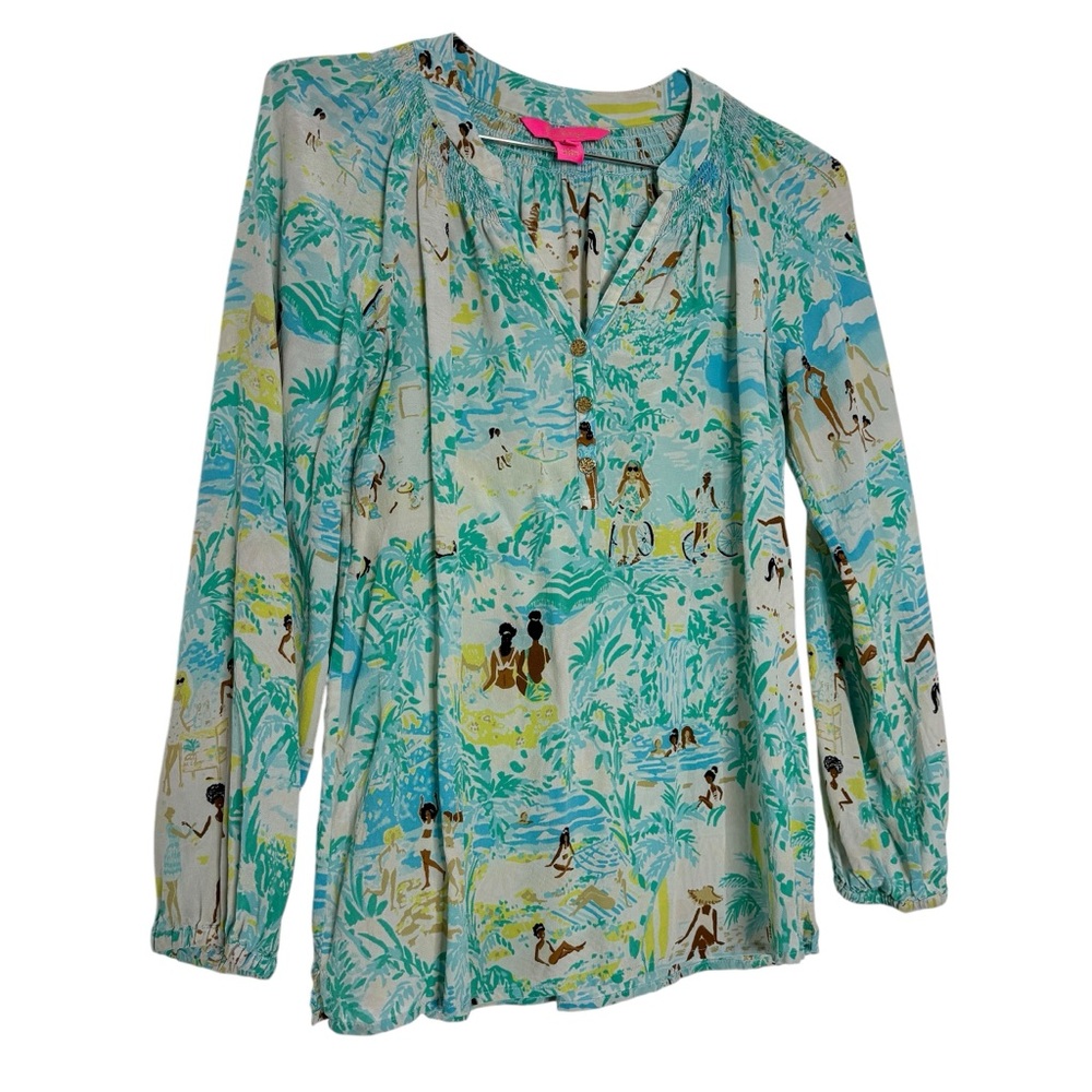 Lilly Pulitzer Elsa Silk Long Sleeve Top‎